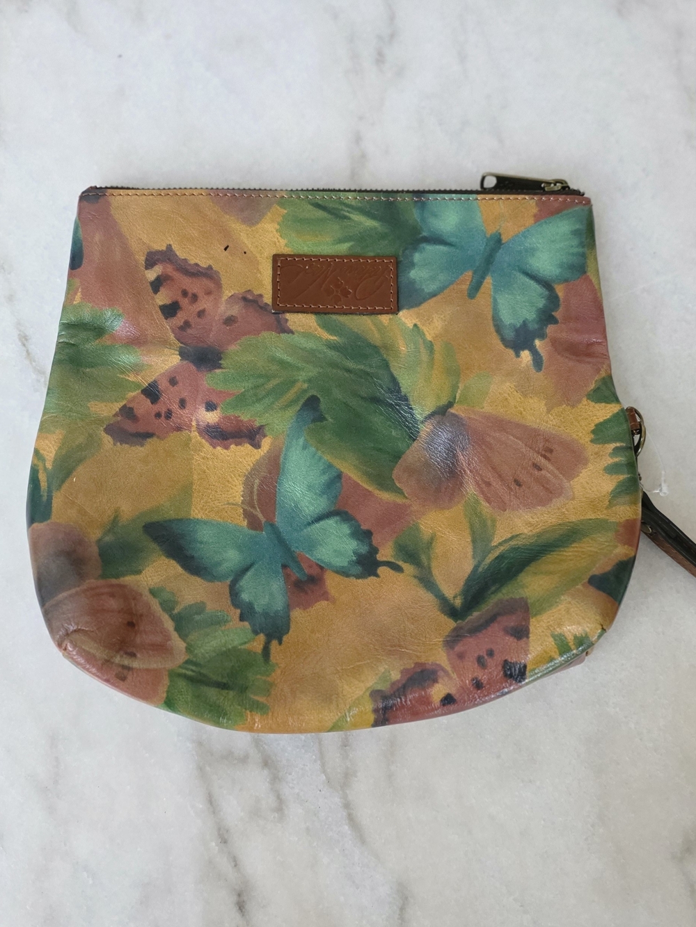 Patricia Nash Valerie Wristlet Watercolor Butterfly Hand Painted Leather Clutch - Picture 9 of 10